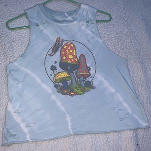 Blue tie die mushroom top